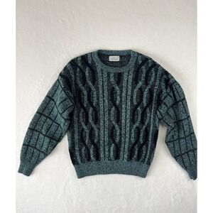 VINTAGE J J Cochran Sweater Large  Mens Blue Green‎ Knit